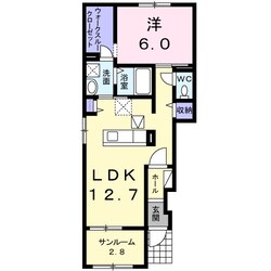 広丘駅 徒歩21分 1階の物件間取画像